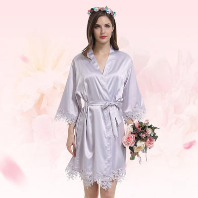 Style No: A9008 Women Plain Bridesmaid Robes Silk Satin Robes For Wedding