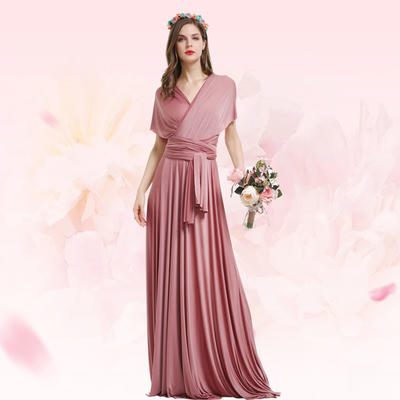 Style No: B4000 Women Plain Color Polyester/Spandex Silky Chiffon Floor Length Bridesmaid/Bridal/Wedding Dress