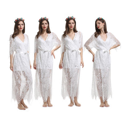 Style No: B6000 Women Plain Polyester/Cotton Lace Satin Full Length Bridal/Wedding/Bridesmaid Dress